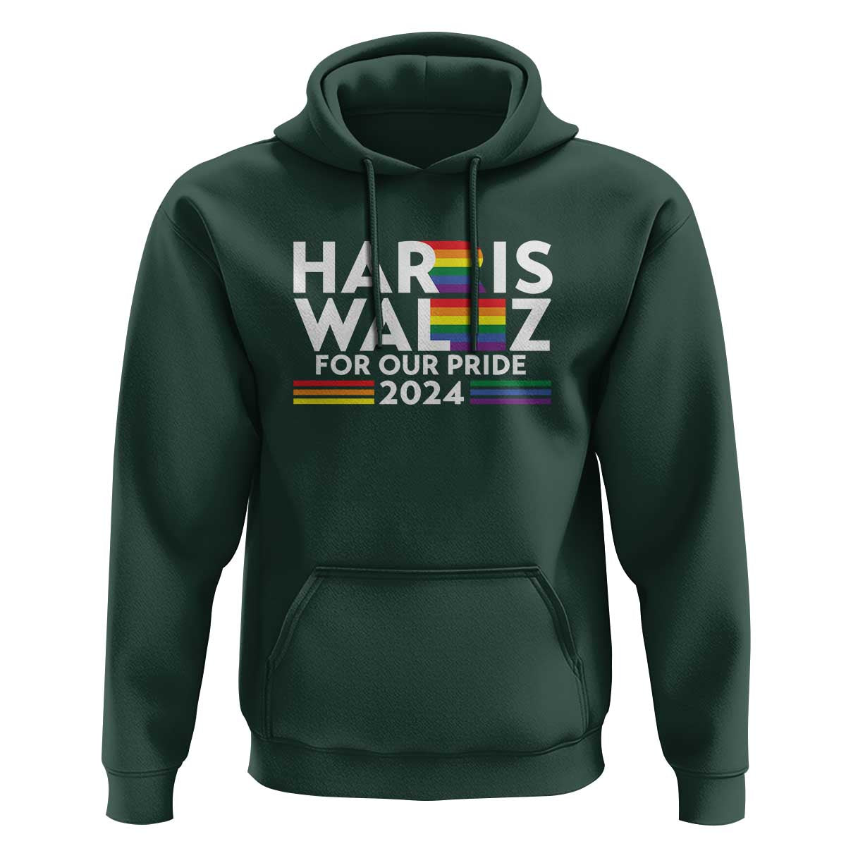 Harris Walz Supporter Hoodie Harris Walz For Our Pride 2024 LGBTQ Rainbow Flag - Wonder Print Shop