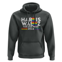 Harris Walz Supporter Hoodie Harris Walz For Our Pride 2024 LGBTQ Rainbow Flag - Wonder Print Shop