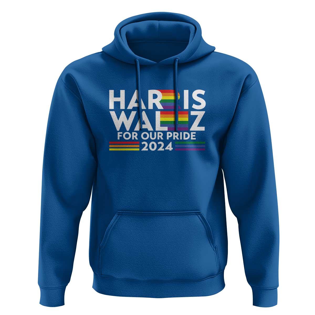 Harris Walz Supporter Hoodie Harris Walz For Our Pride 2024 LGBTQ Rainbow Flag - Wonder Print Shop