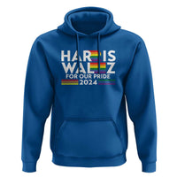 Harris Walz Supporter Hoodie Harris Walz For Our Pride 2024 LGBTQ Rainbow Flag - Wonder Print Shop