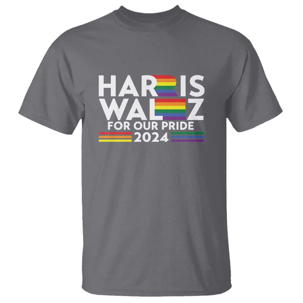 Harris Walz Supporter T Shirt Harris Walz For Our Pride 2024 LGBTQ Rainbow Flag - Wonder Print Shop