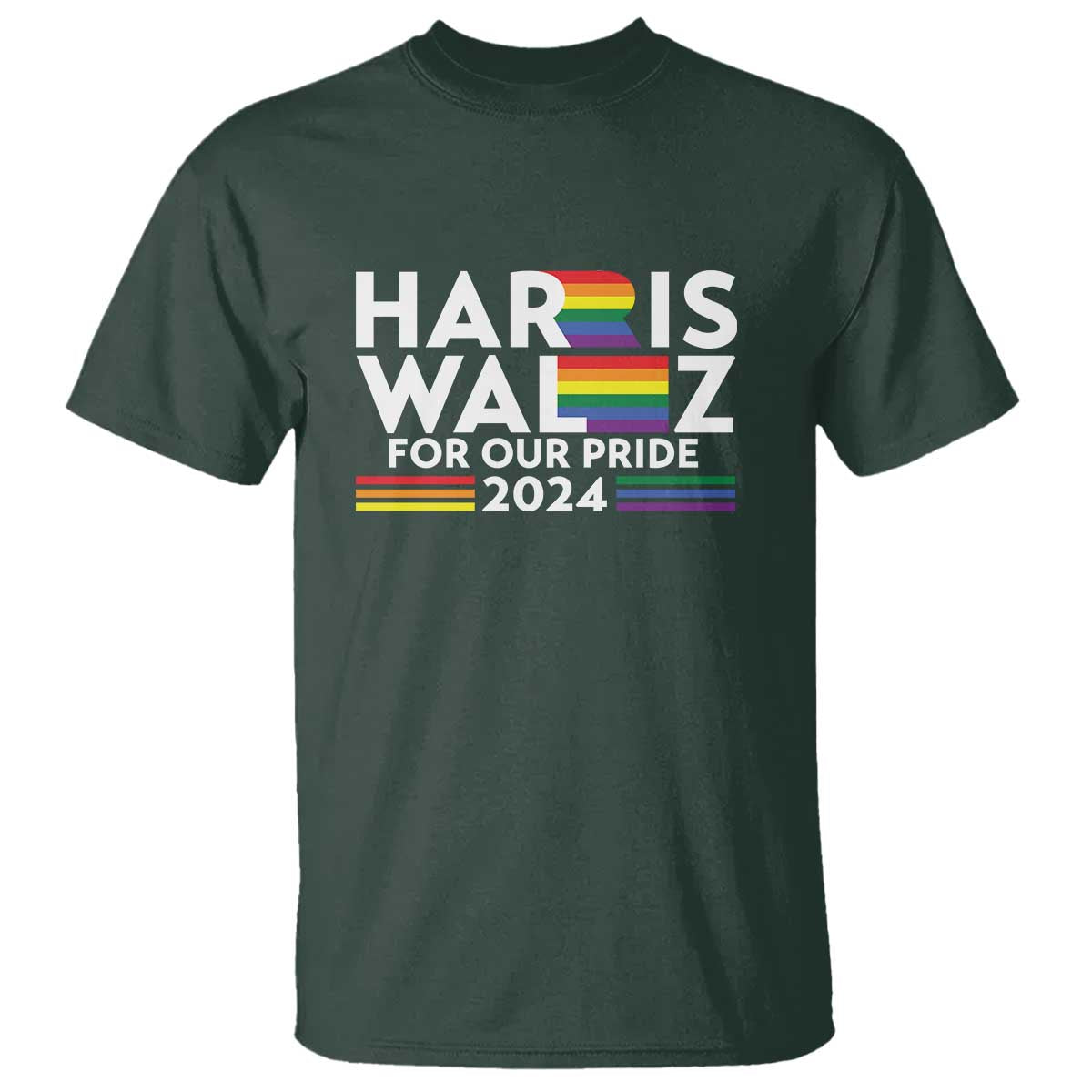 Harris Walz Supporter T Shirt Harris Walz For Our Pride 2024 LGBTQ Rainbow Flag - Wonder Print Shop