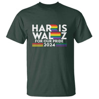 Harris Walz Supporter T Shirt Harris Walz For Our Pride 2024 LGBTQ Rainbow Flag - Wonder Print Shop