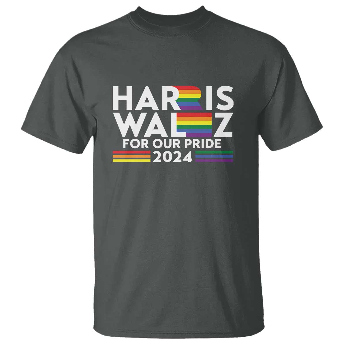Harris Walz Supporter T Shirt Harris Walz For Our Pride 2024 LGBTQ Rainbow Flag - Wonder Print Shop