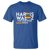 Harris Walz Supporter T Shirt Harris Walz For Our Pride 2024 LGBTQ Rainbow Flag - Wonder Print Shop