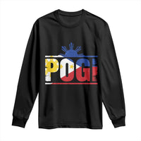 Pogi Filipino Slang Filipino Flag Pinoy Sun And Star Long Sleeve Shirt - Wonder Print Shop