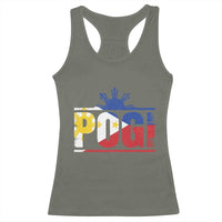 Pogi Filipino Slang Filipino Flag Pinoy Sun And Star Racerback Tank Top - Wonder Print Shop