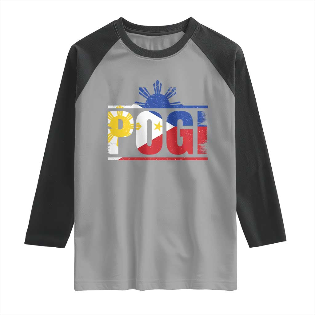 Pogi Filipino Slang Filipino Flag Pinoy Sun And Star Raglan Shirt - Wonder Print Shop