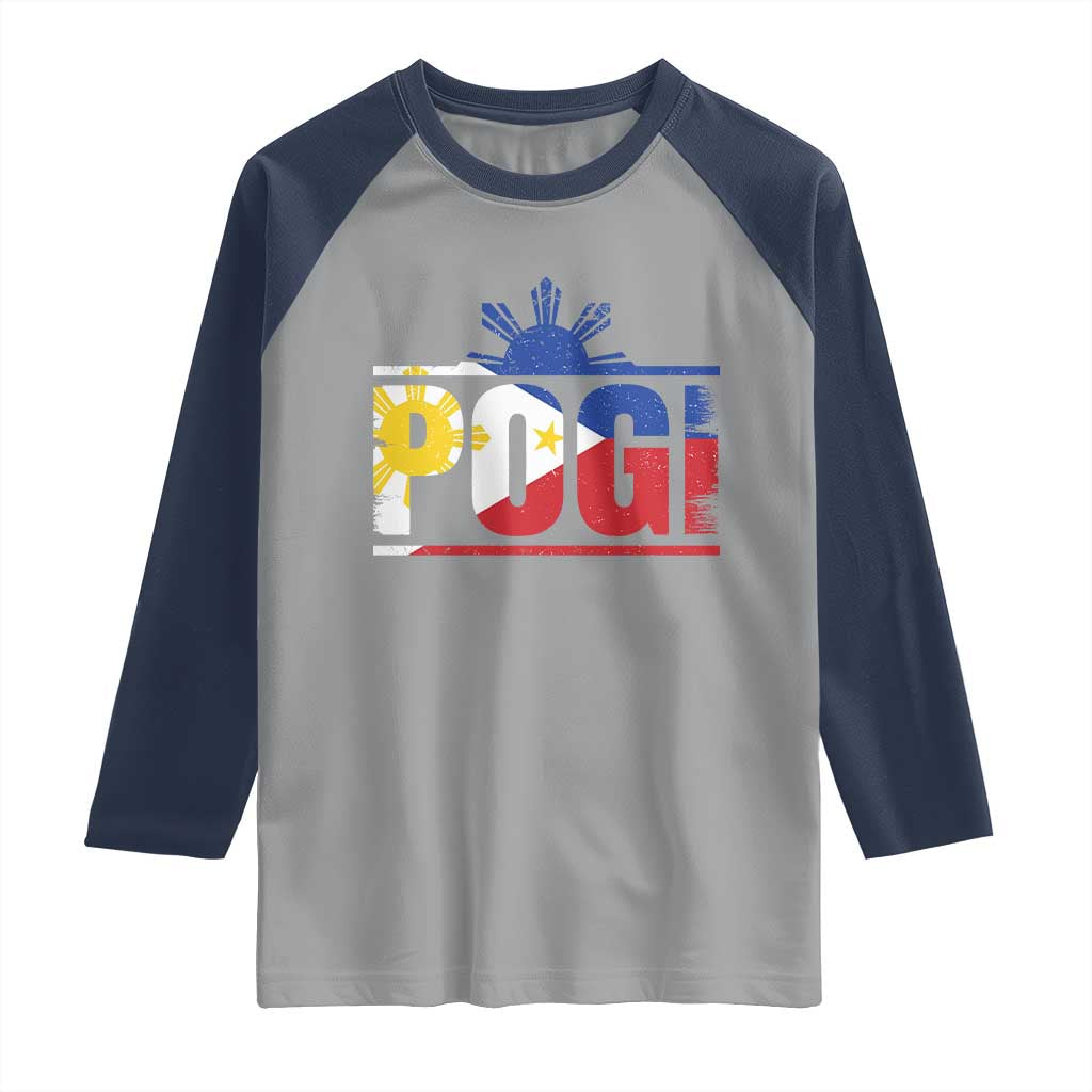 Pogi Filipino Slang Filipino Flag Pinoy Sun And Star Raglan Shirt - Wonder Print Shop