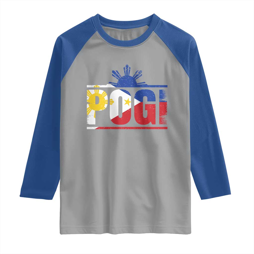 Pogi Filipino Slang Filipino Flag Pinoy Sun And Star Raglan Shirt - Wonder Print Shop