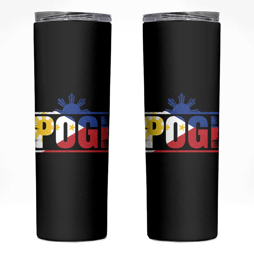 Pogi Filipino Slang Filipino Flag Pinoy Sun And Star Skinny Tumbler - Wonder Print Shop