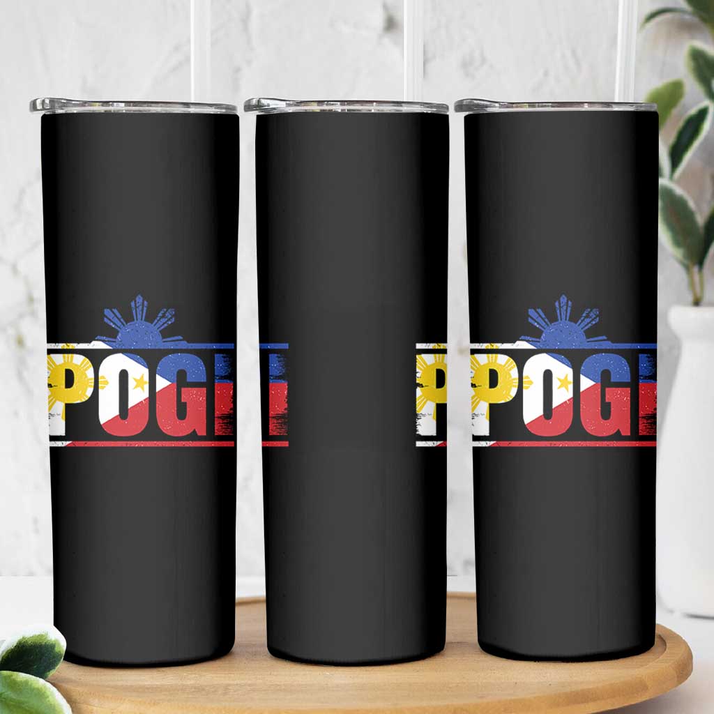 Pogi Filipino Slang Filipino Flag Pinoy Sun And Star Skinny Tumbler - Wonder Print Shop