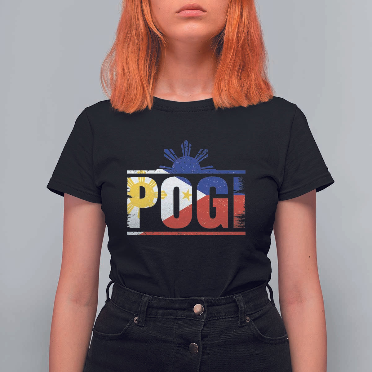 Pogi Filipino Slang Filipino Flag Pinoy Sun And Star T Shirt For Women - Wonder Print Shop
