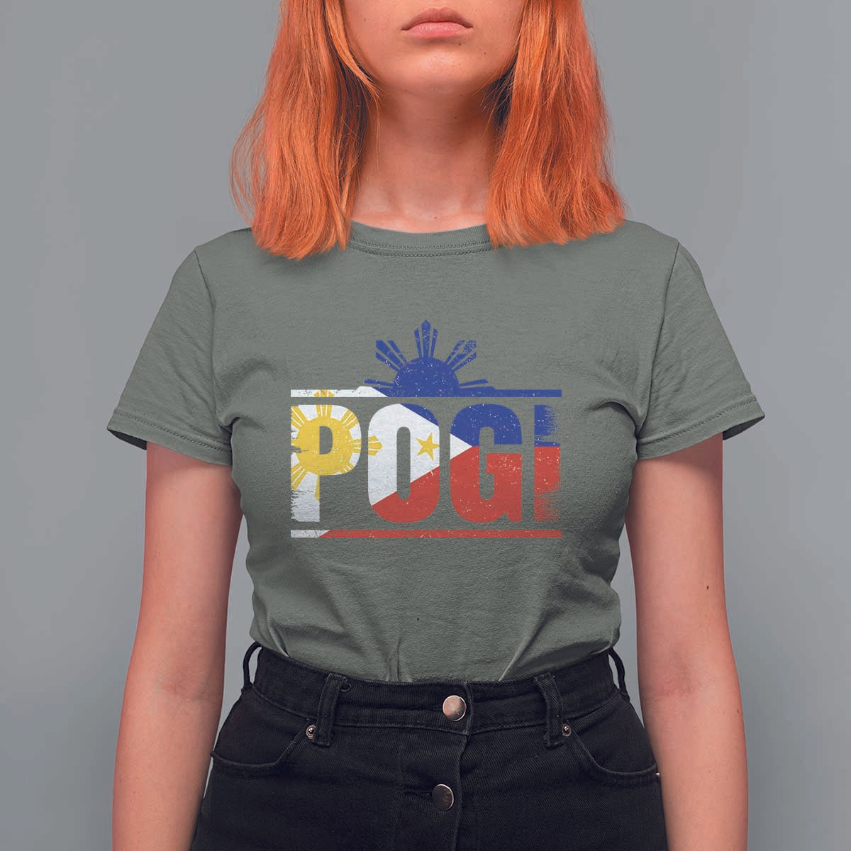 Pogi Filipino Slang Filipino Flag Pinoy Sun And Star T Shirt For Women - Wonder Print Shop