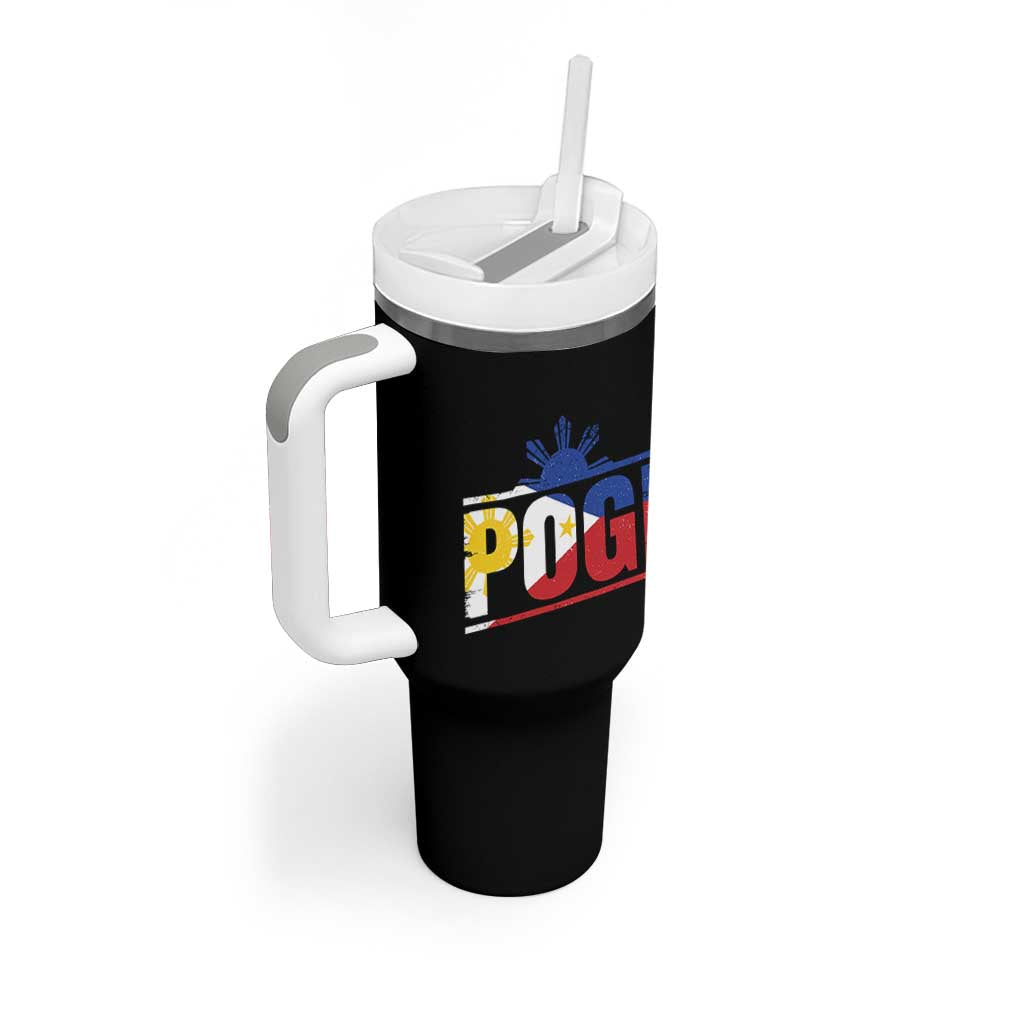 Pogi Filipino Slang Filipino Flag Pinoy Sun And Star Tumbler With Handle - Wonder Print Shop