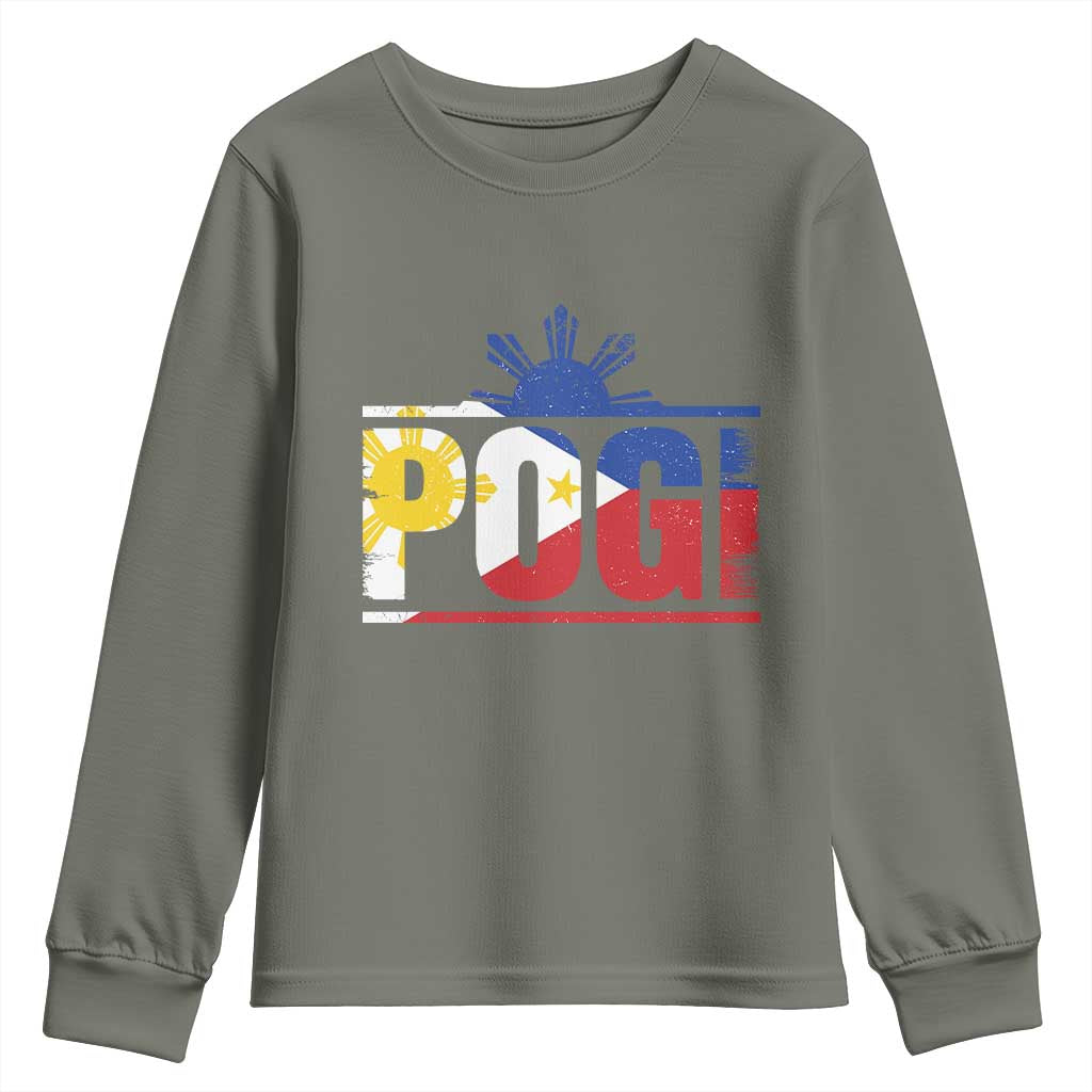Pogi Filipino Slang Filipino Flag Pinoy Sun And Star Youth Sweatshirt - Wonder Print Shop