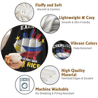 Funny Philippines Throw Blanket Exercise I Thought You Said Extra Rice - Wonder Print Shop