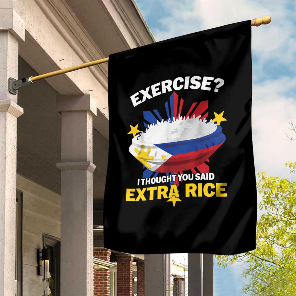 Funny Philippines Garden Flag Exercise I Thought You Said Extra Rice - Wonder Print Shop