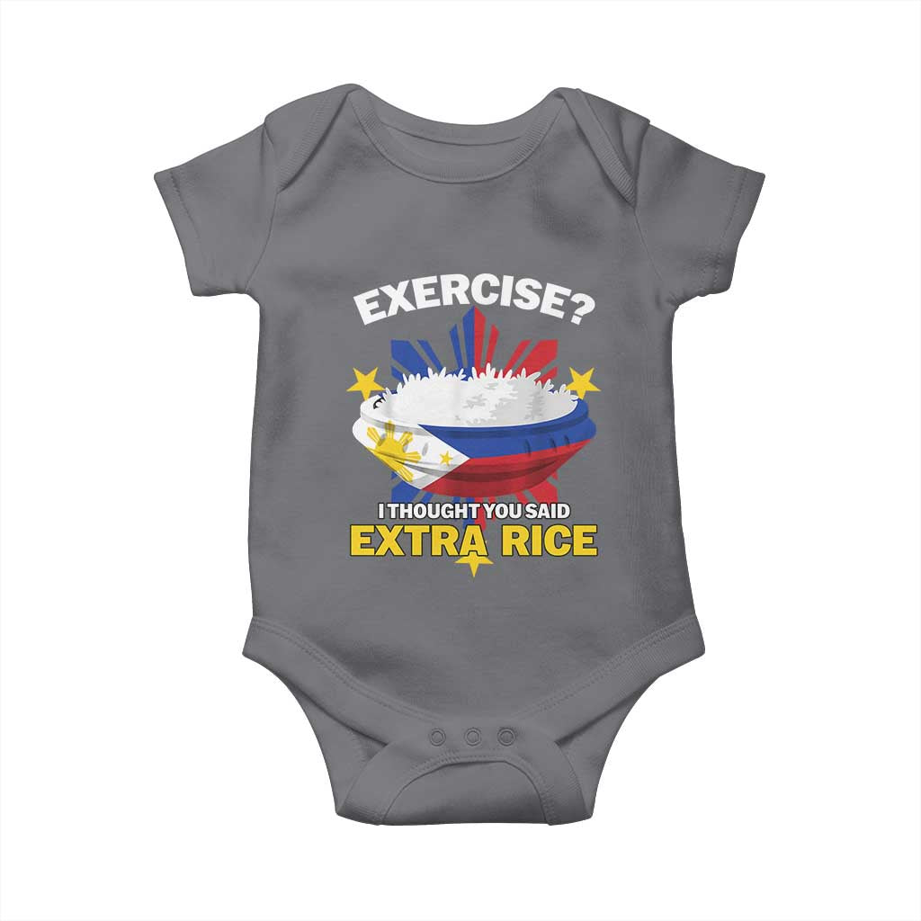 Funny Philippines Baby Onesie Exercise I Thought You Said Extra Rice - Wonder Print Shop
