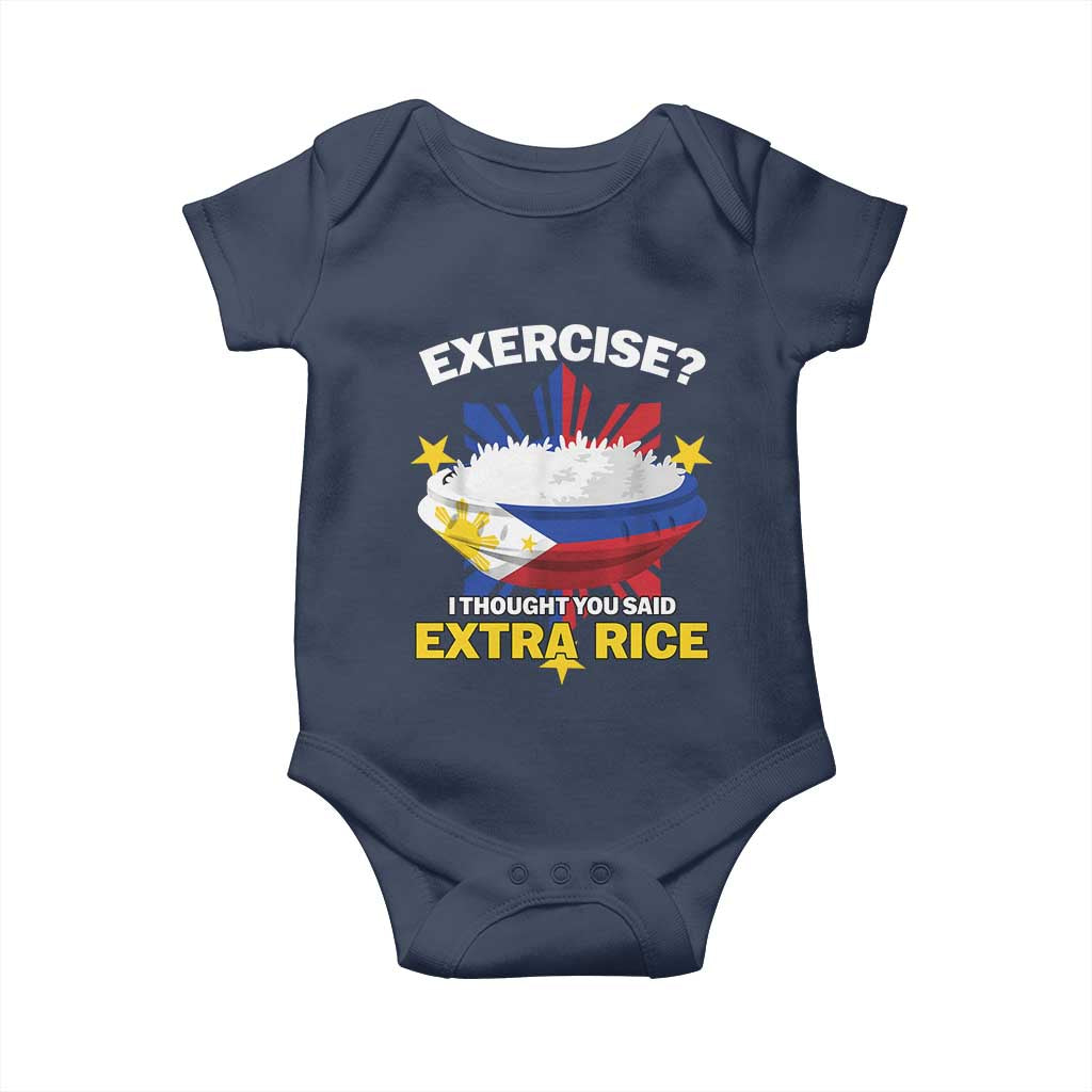 Funny Philippines Baby Onesie Exercise I Thought You Said Extra Rice - Wonder Print Shop