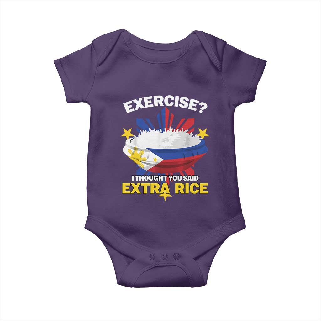 Funny Philippines Baby Onesie Exercise I Thought You Said Extra Rice - Wonder Print Shop
