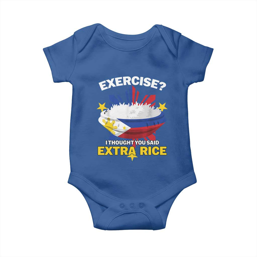 Funny Philippines Baby Onesie Exercise I Thought You Said Extra Rice - Wonder Print Shop