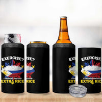 Funny Philippines 4 in 1 Can Cooler Tumbler Exercise I Thought You Said Extra Rice - Wonder Print Shop