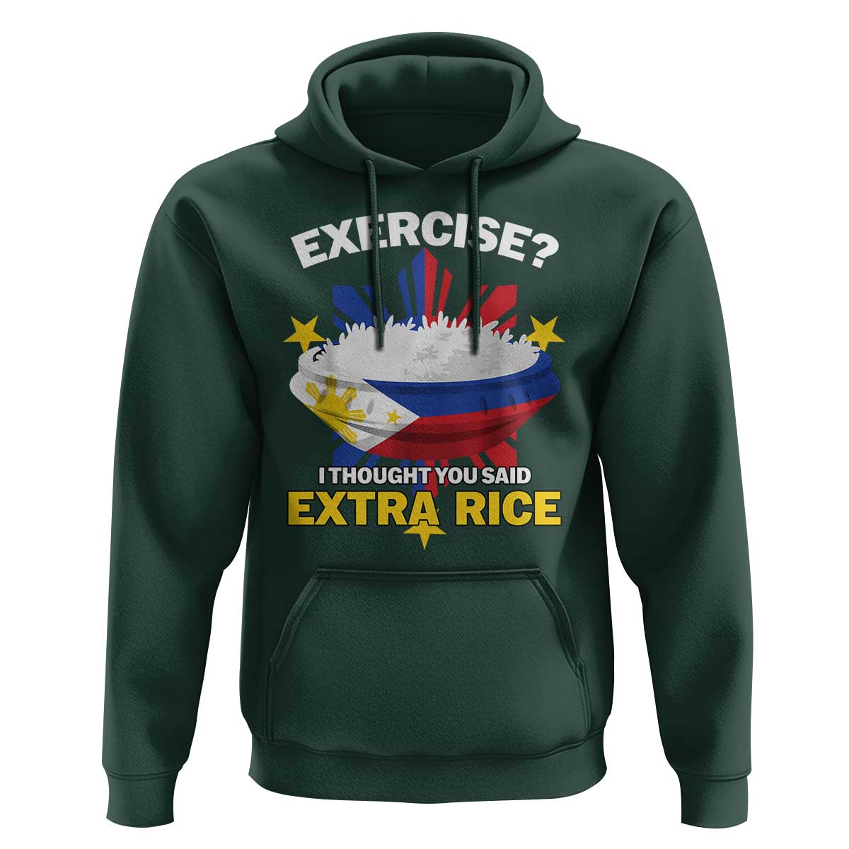 Funny Philippines Hoodie Exercise I Thought You Said Extra Rice - Wonder Print Shop