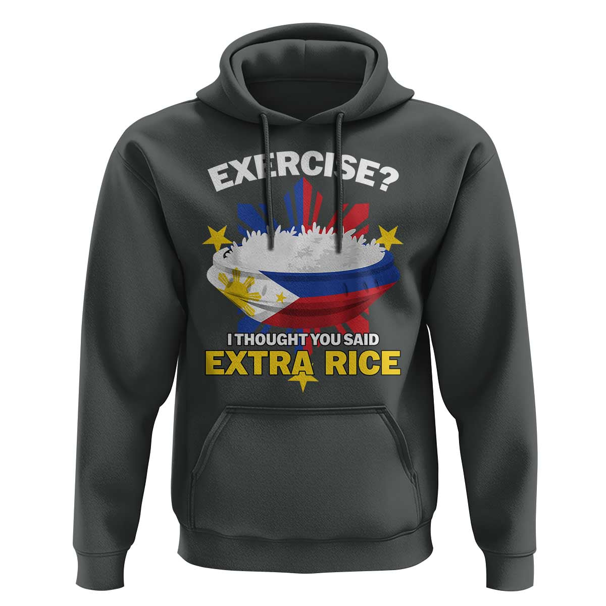 Funny Philippines Hoodie Exercise I Thought You Said Extra Rice - Wonder Print Shop