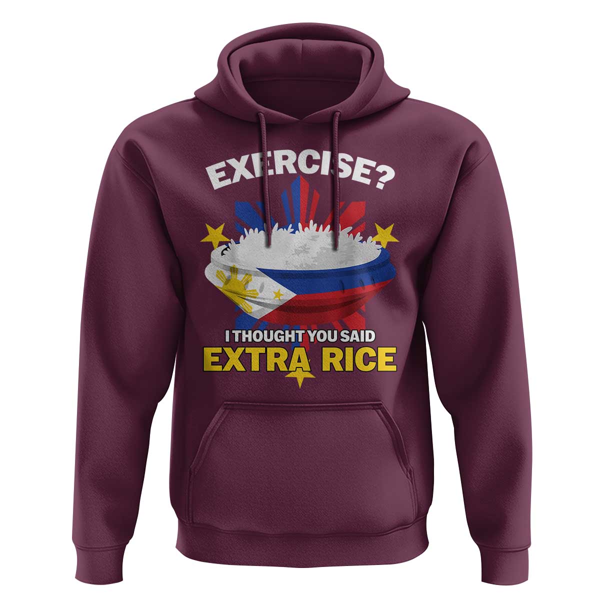 Funny Philippines Hoodie Exercise I Thought You Said Extra Rice - Wonder Print Shop