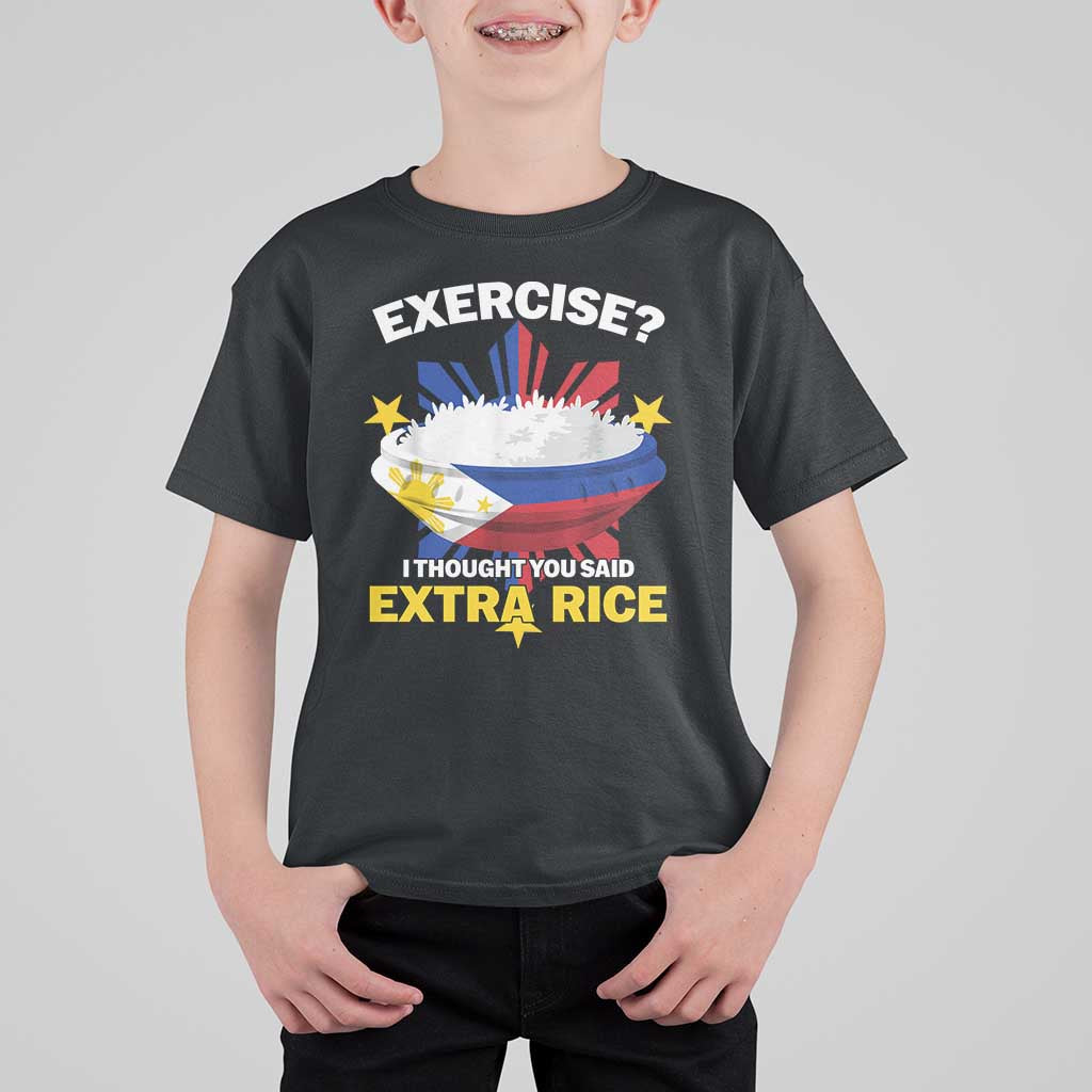 Funny Philippines T Shirt For Kid Exercise I Thought You Said Extra Rice - Wonder Print Shop