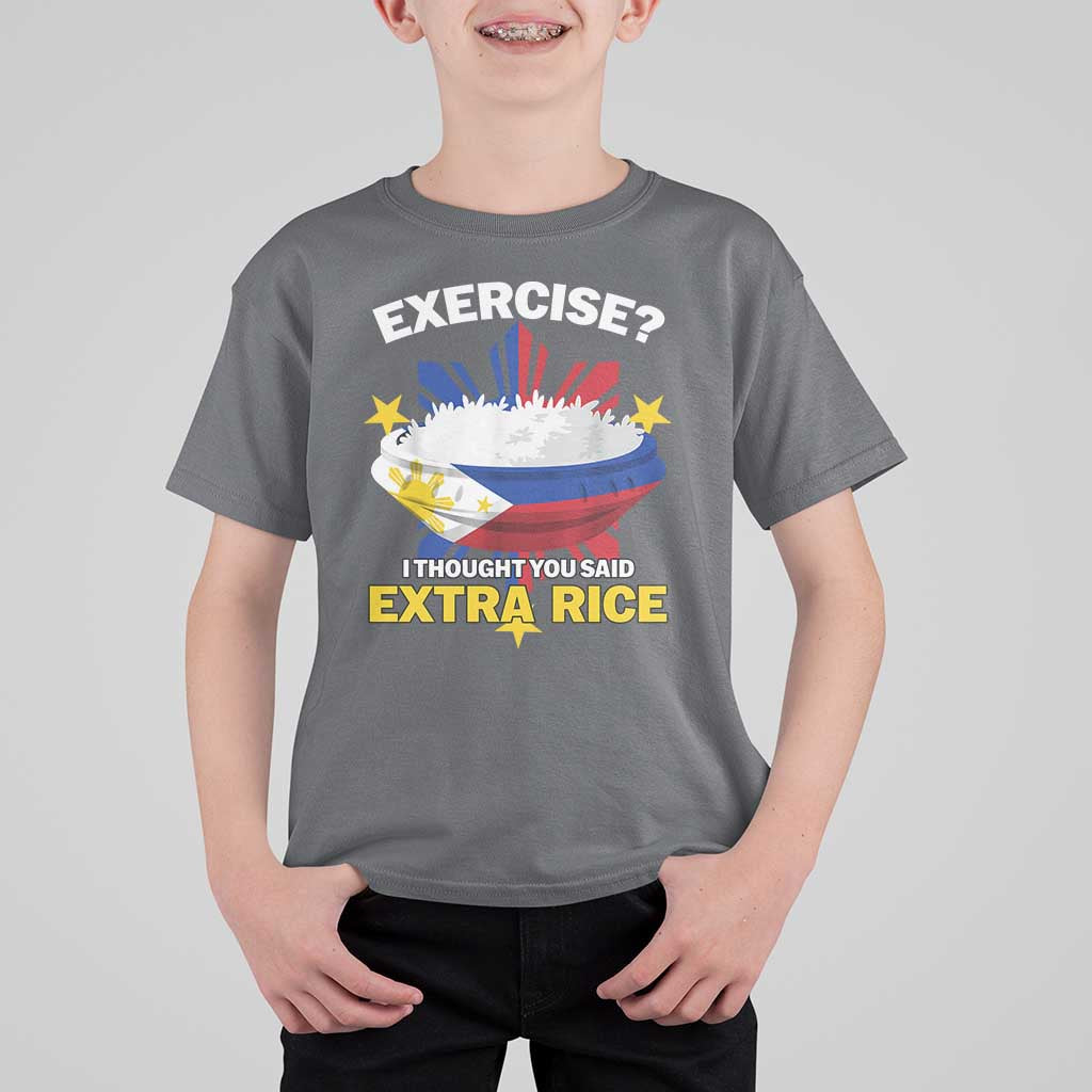 Funny Philippines T Shirt For Kid Exercise I Thought You Said Extra Rice - Wonder Print Shop
