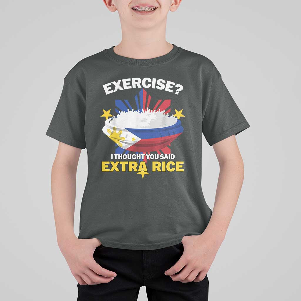 Funny Philippines T Shirt For Kid Exercise I Thought You Said Extra Rice - Wonder Print Shop