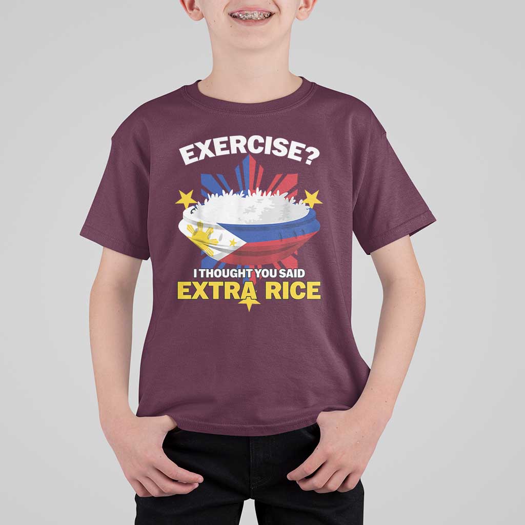 Funny Philippines T Shirt For Kid Exercise I Thought You Said Extra Rice - Wonder Print Shop