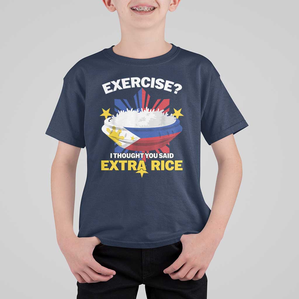 Funny Philippines T Shirt For Kid Exercise I Thought You Said Extra Rice - Wonder Print Shop