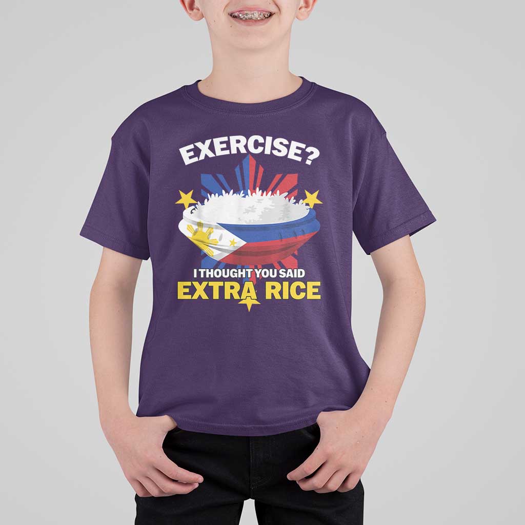 Funny Philippines T Shirt For Kid Exercise I Thought You Said Extra Rice - Wonder Print Shop