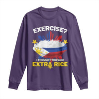 Funny Philippines Long Sleeve Shirt Exercise I Thought You Said Extra Rice - Wonder Print Shop
