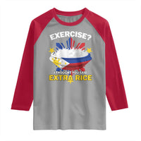 Funny Philippines Raglan Shirt Exercise I Thought You Said Extra Rice - Wonder Print Shop