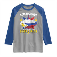 Funny Philippines Raglan Shirt Exercise I Thought You Said Extra Rice - Wonder Print Shop