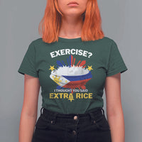 Funny Philippines T Shirt For Women Exercise I Thought You Said Extra Rice - Wonder Print Shop