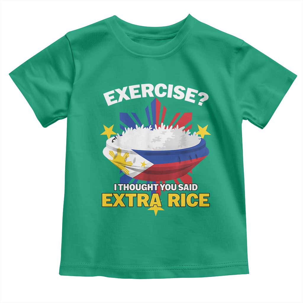 Funny Philippines Toddler T Shirt Exercise I Thought You Said Extra Rice - Wonder Print Shop