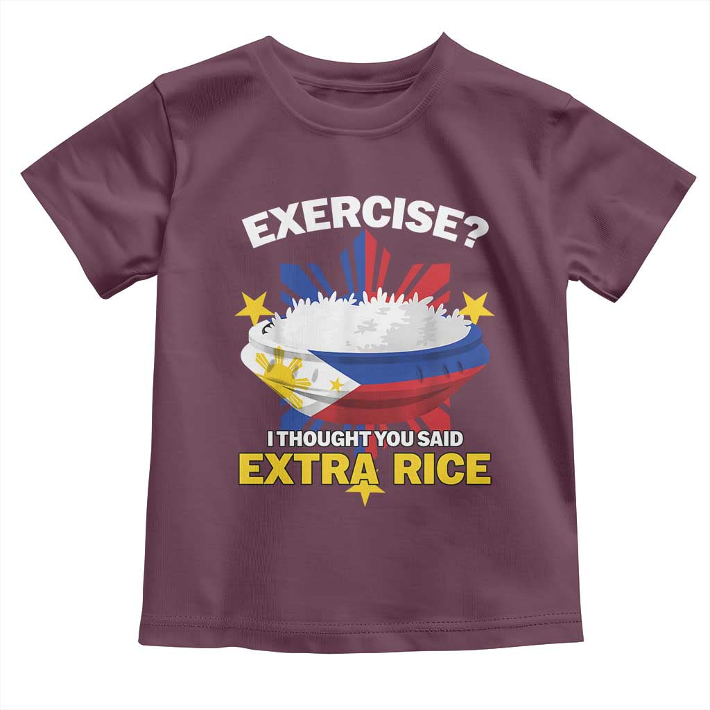 Funny Philippines Toddler T Shirt Exercise I Thought You Said Extra Rice - Wonder Print Shop