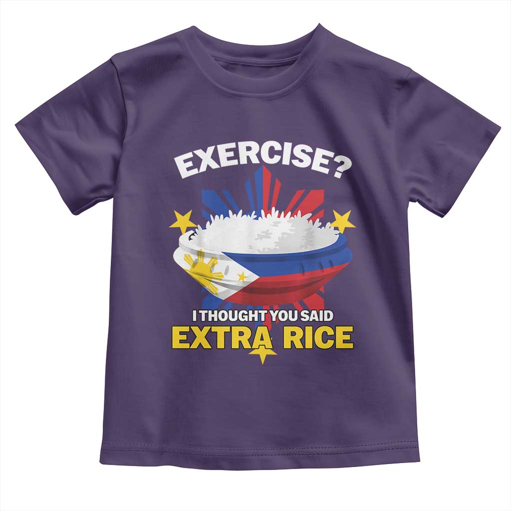 Funny Philippines Toddler T Shirt Exercise I Thought You Said Extra Rice - Wonder Print Shop