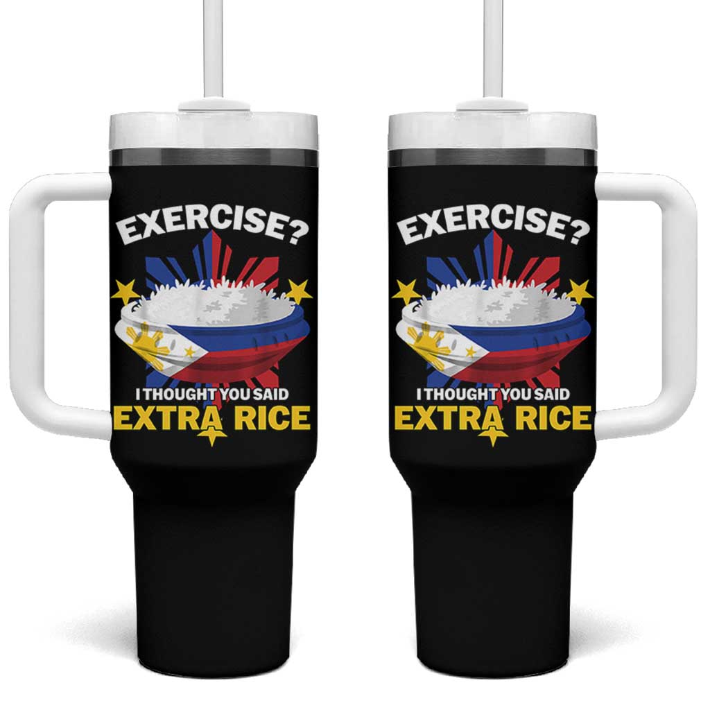 Funny Philippines Tumbler With Handle Exercise I Thought You Said Extra Rice - Wonder Print Shop