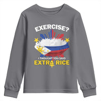 Funny Philippines Youth Sweatshirt Exercise I Thought You Said Extra Rice - Wonder Print Shop