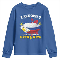Funny Philippines Youth Sweatshirt Exercise I Thought You Said Extra Rice - Wonder Print Shop