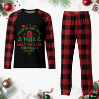 I Survived The 1988 Nakatomi Plaza Xmas Party Plaid Pajama Set Vintage Mistletoe - Wonder Print Shop