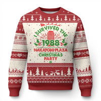I Survived The 1988 Nakatomi Plaza Xmas Party Ugly Christmas Sweater Vintage Mistletoe - Wonder Print Shop