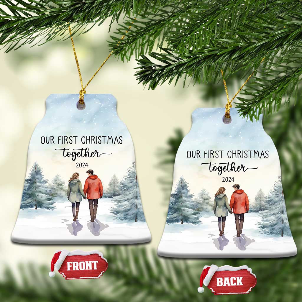 Our First Christmas Together 2024 Snow Christmas Ornament - Wonder Print Shop