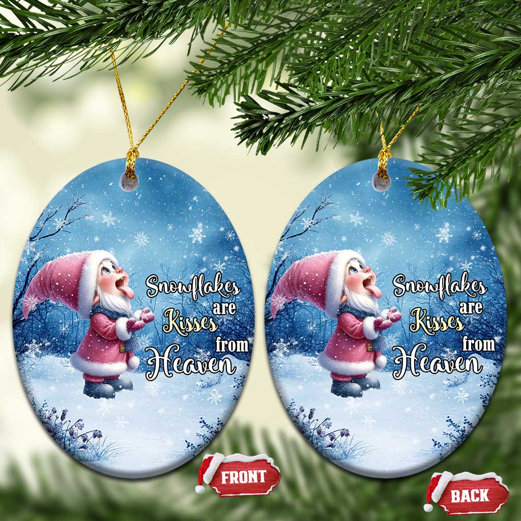 Xmas Snowflakes Are Kisses From Heaven Christmas Ornament Gnomes Winter Solstice - Wonder Print Shop